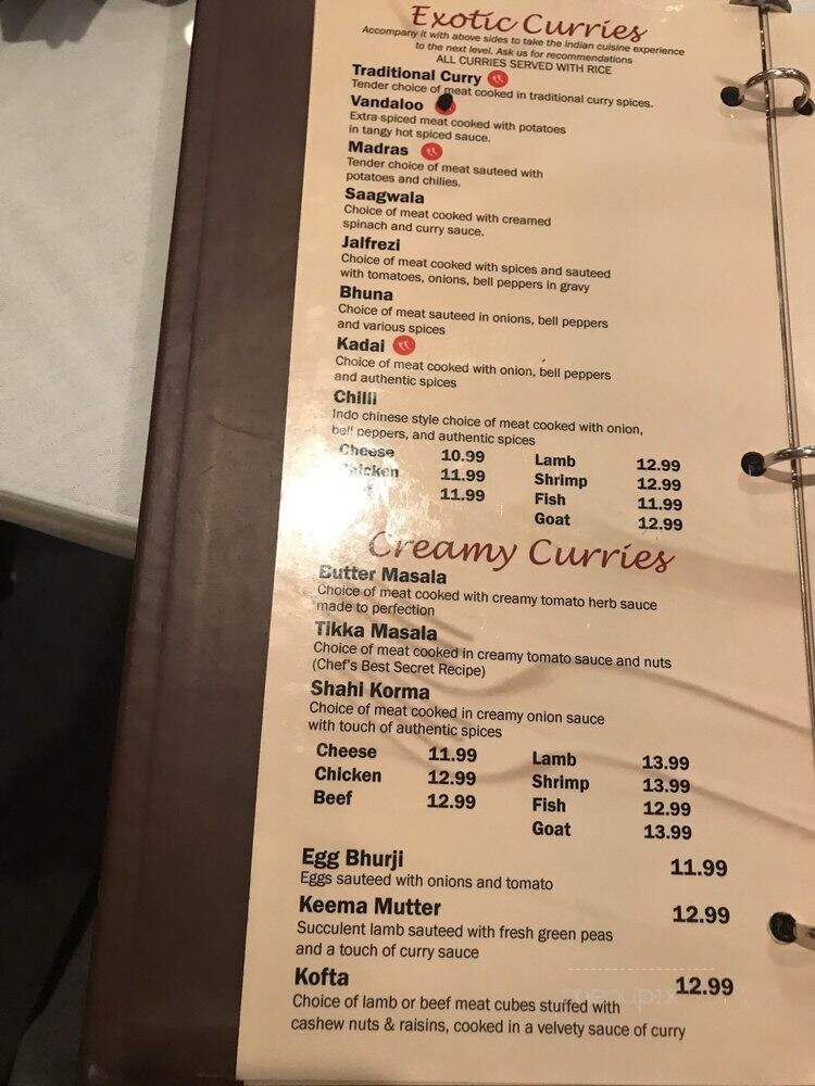India Grill - Arlington, TX menu_pic