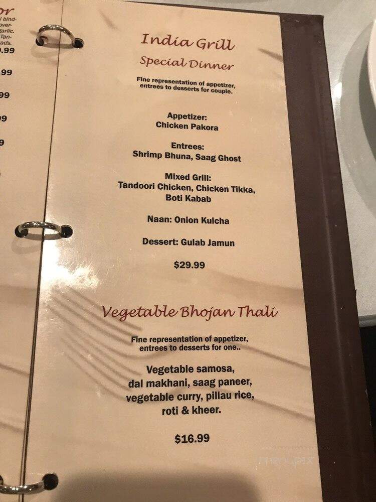 India Grill - Arlington, TX menu_pic