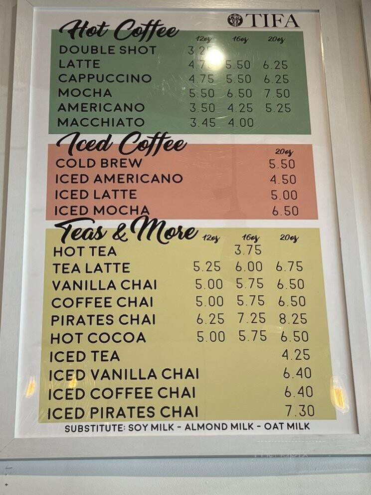 Tifa Chocolate & Gelato - Hidden Hills, CA menu_pic
