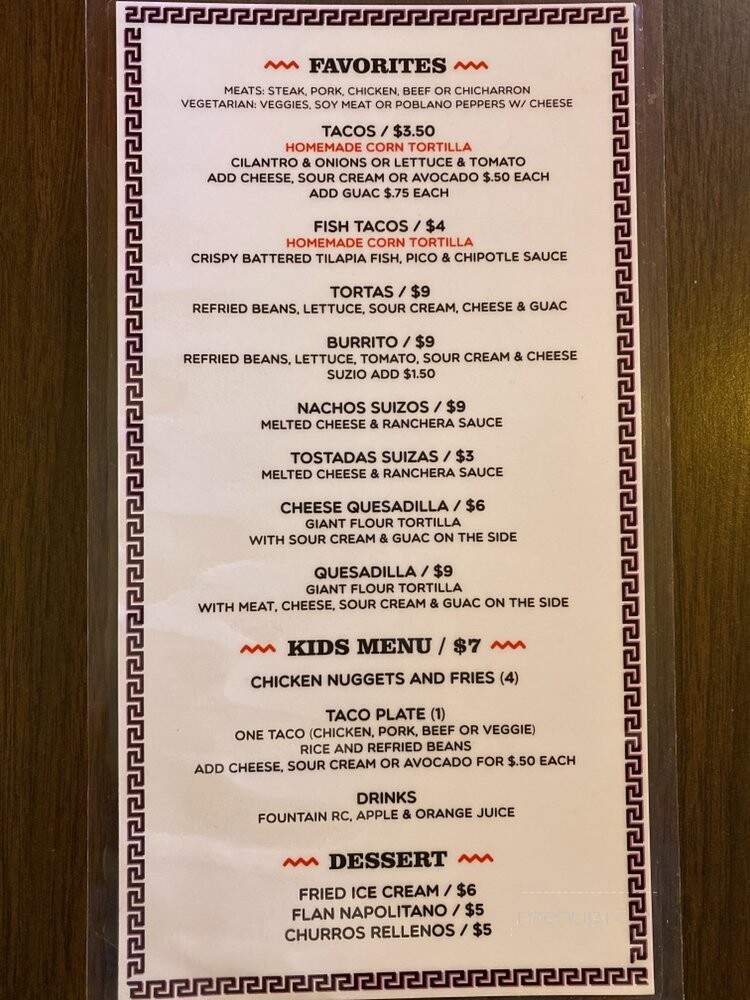 Sabroso Authentic Mexican - Rolling Meadows, IL menu_pic