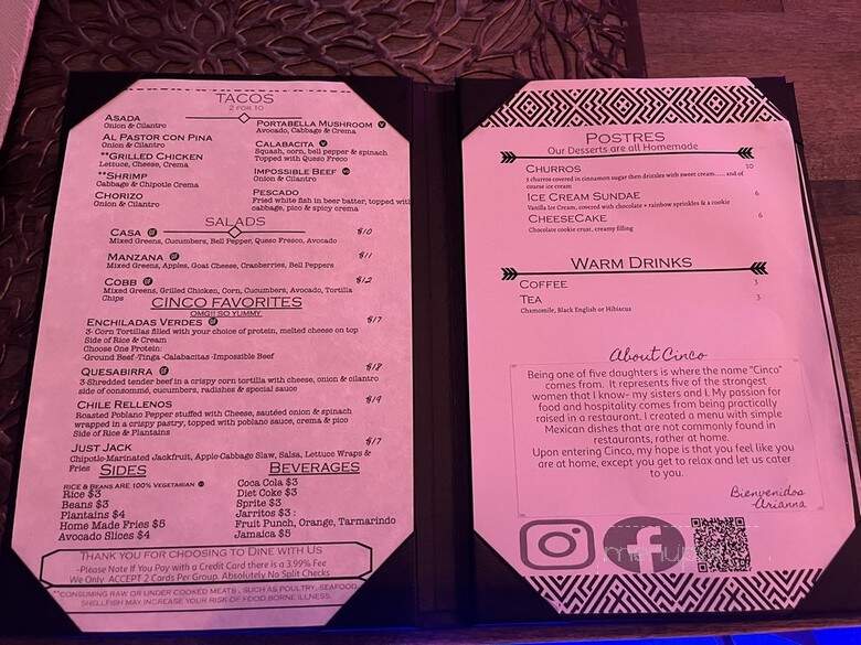 5inco Mexican Kitchen - Chicago, IL menu_pic