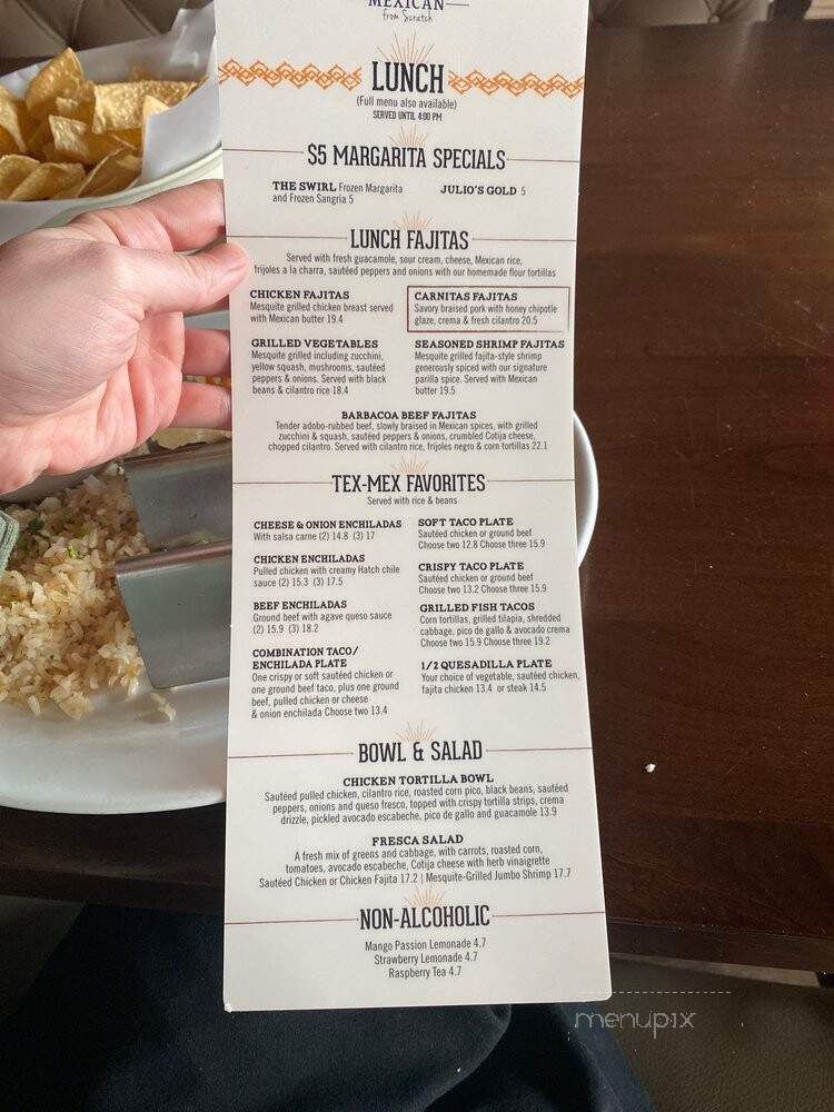 Uncle Julio's - Bridgewater, NJ menu_pic