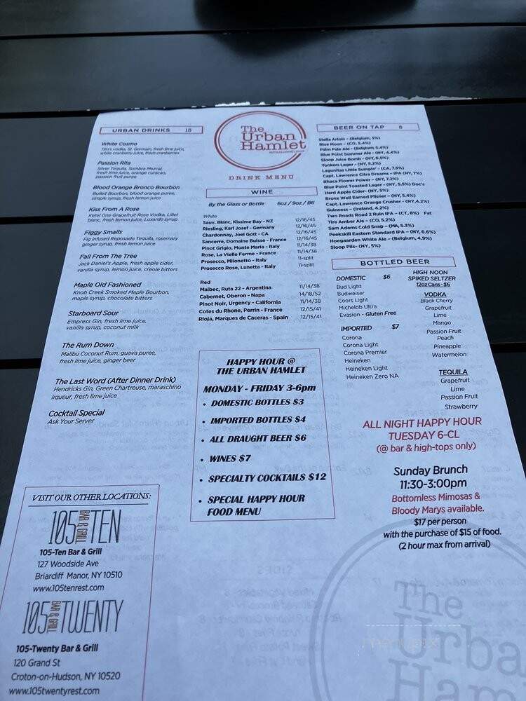 The Urban Hamlet - Bronxville, NY menu_pic