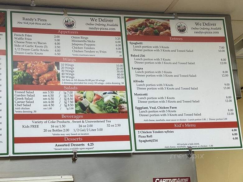 Randy's Pizza - Raleigh, NC menu_pic