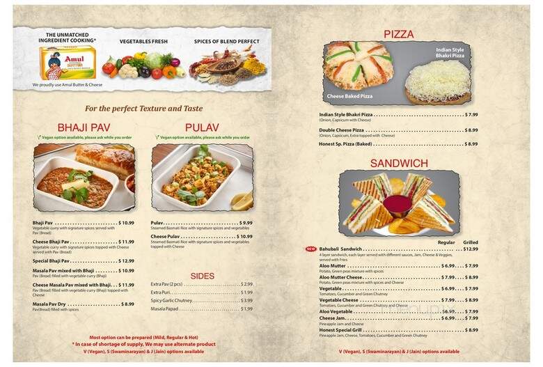Honest Indian Restaurant - Coral Springs, FL menu_pic
