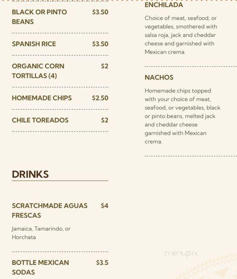Cha Cha Cha Taqueria - Portland, OR menu_pic