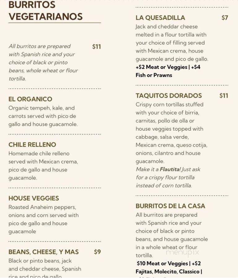 Cha Cha Cha Taqueria - Portland, OR menu_pic