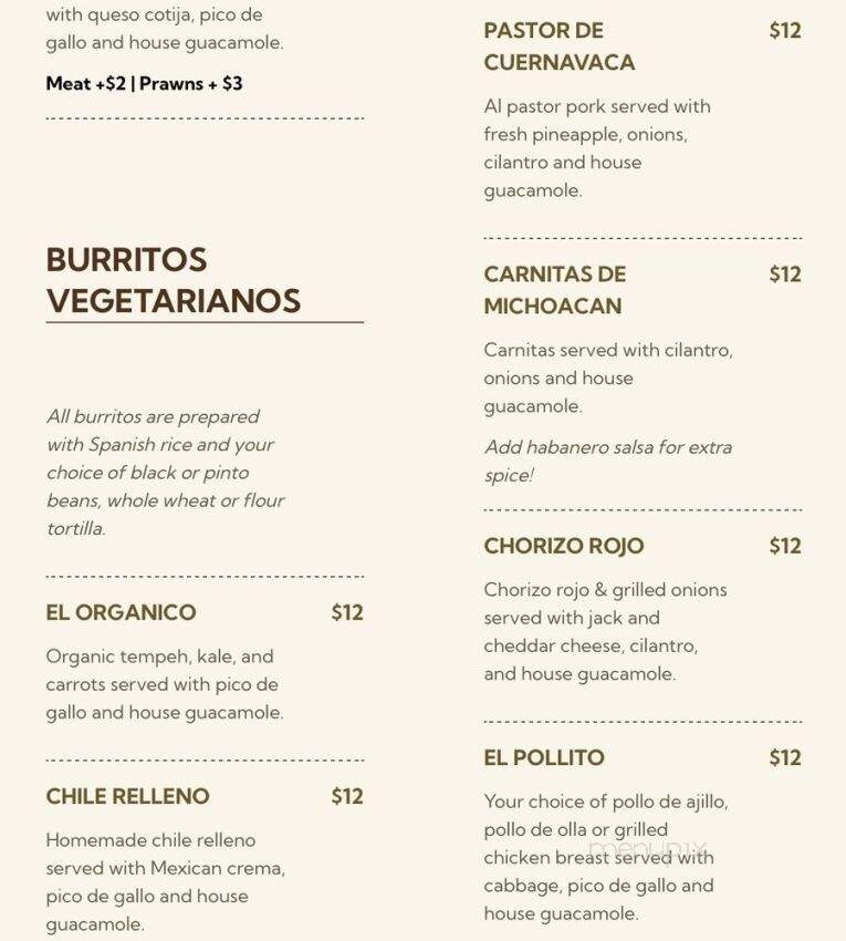 Cha Cha Cha Taqueria - Portland, OR menu_pic