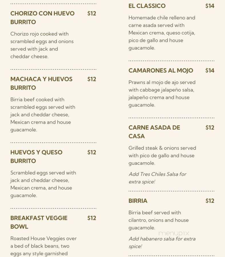 Cha Cha Cha Taqueria - Portland, OR menu_pic