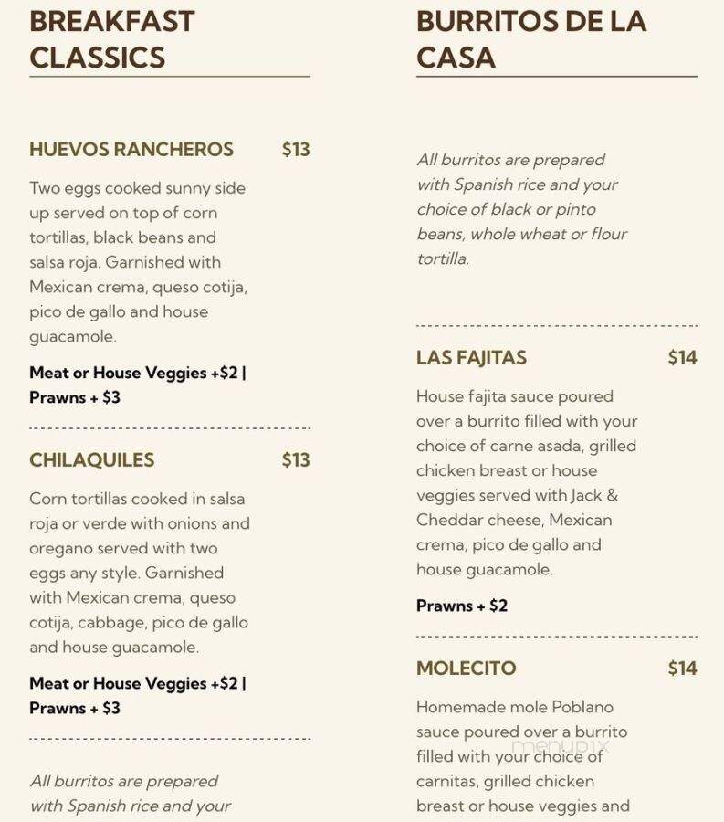 Cha Cha Cha Taqueria - Portland, OR menu_pic