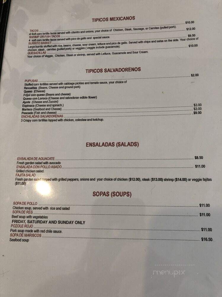 La Villa Mexican and Salvadoran Food - South Orange, NJ menu_pic