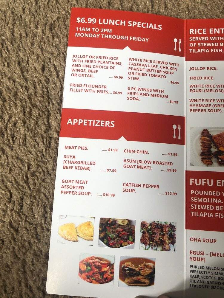 Samoha African Cuisine - Charlotte, NC menu_pic