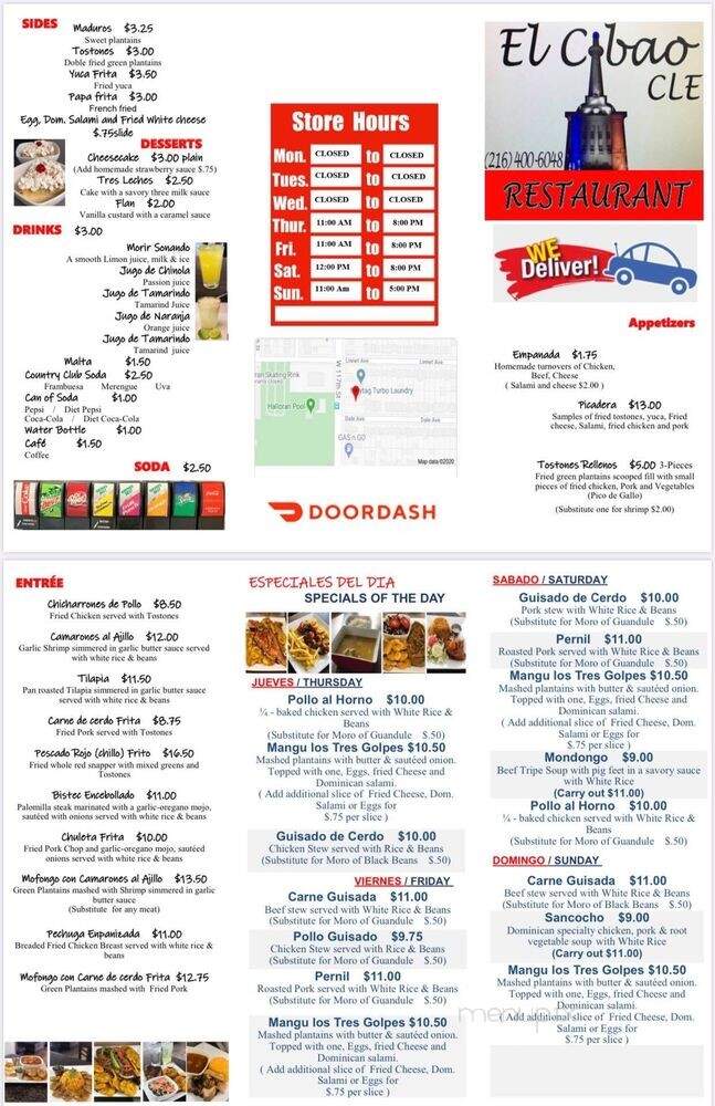 El Cibao Cle Restaurant - Cleveland, OH menu_pic