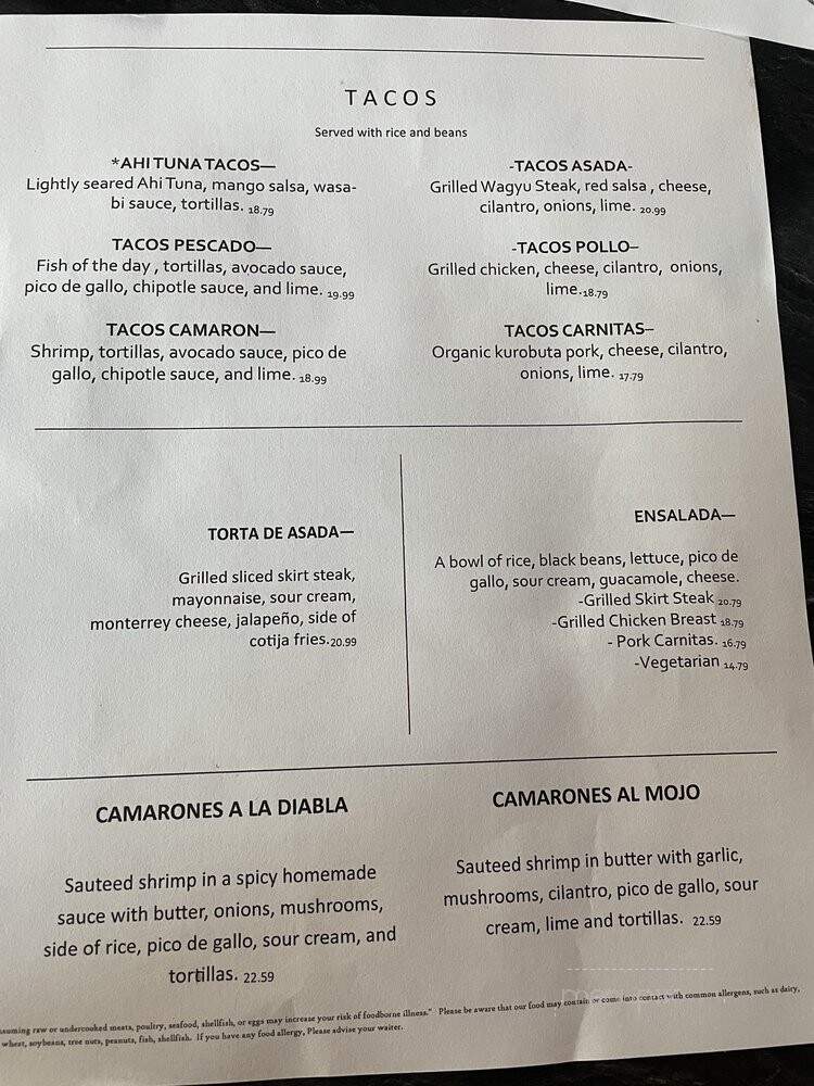 Loco-chon Bar & Grill - Newcastle, WA menu_pic