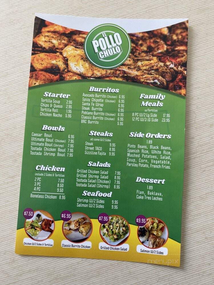 El Pollo Chulo - Edmond, OK menu_pic