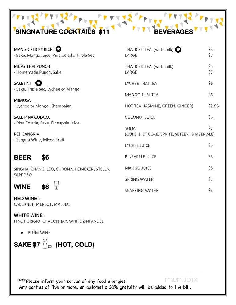 Beds Thai - Brooklyn, NY menu_pic