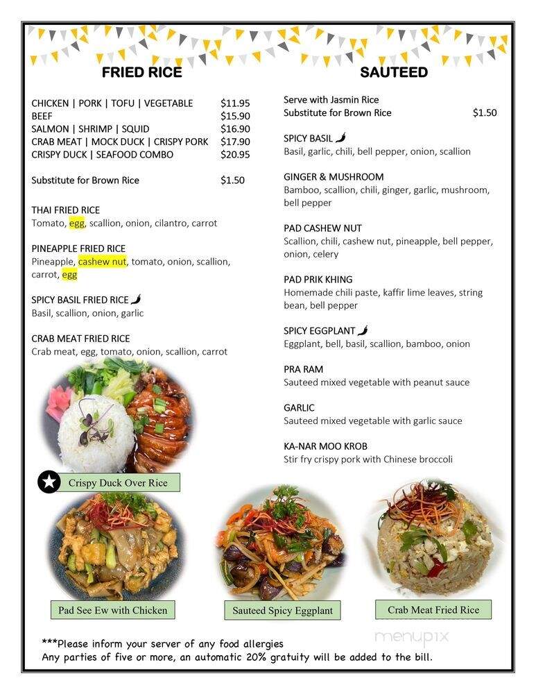Beds Thai - Brooklyn, NY menu_pic