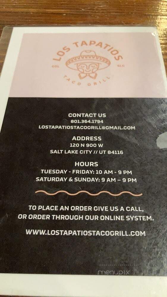 Los Tapatios Taco Grill - Salt Lake City, UT menu_pic