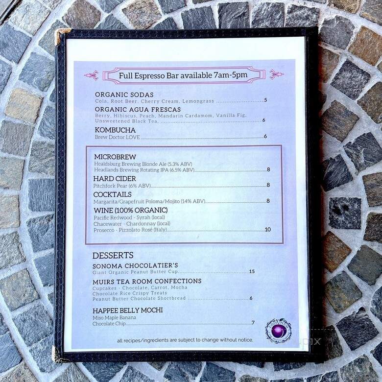 Cozy Plum Bistro - Santa Rosa, CA menu_pic