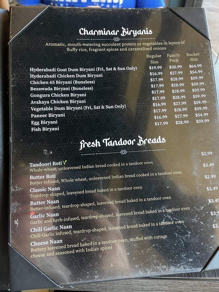 Charminar - San Diego, CA menu_pic