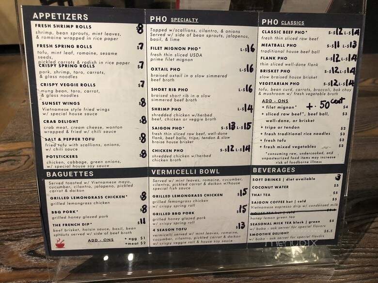 Pho Ready - Kirkland, WA menu_pic