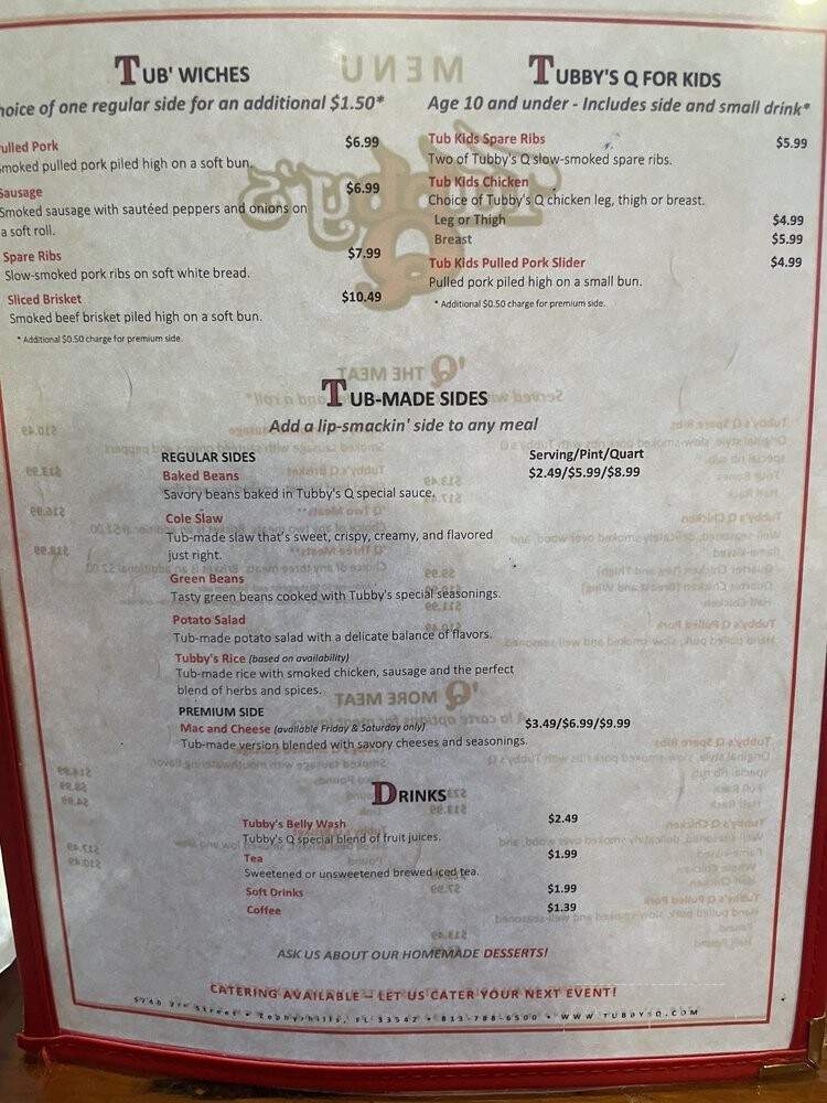 Tubby's Q and Smokehouse - Zephyrhills, FL