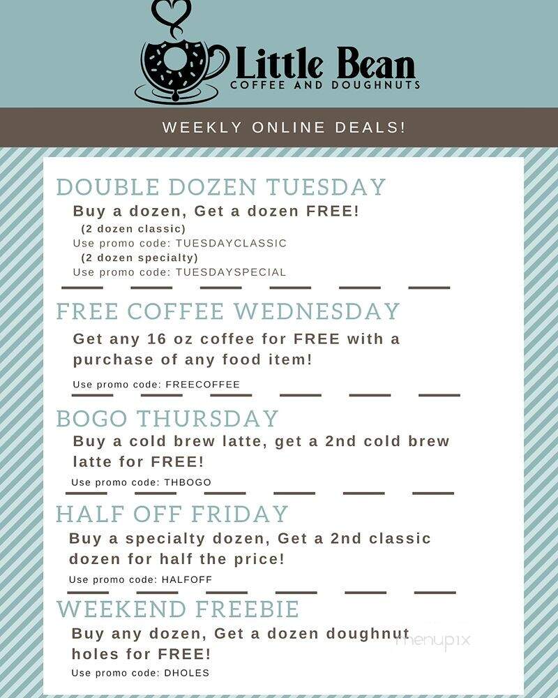 Little Bean Coffee & Doughnuts - Mission Viejo, CA menu_pic