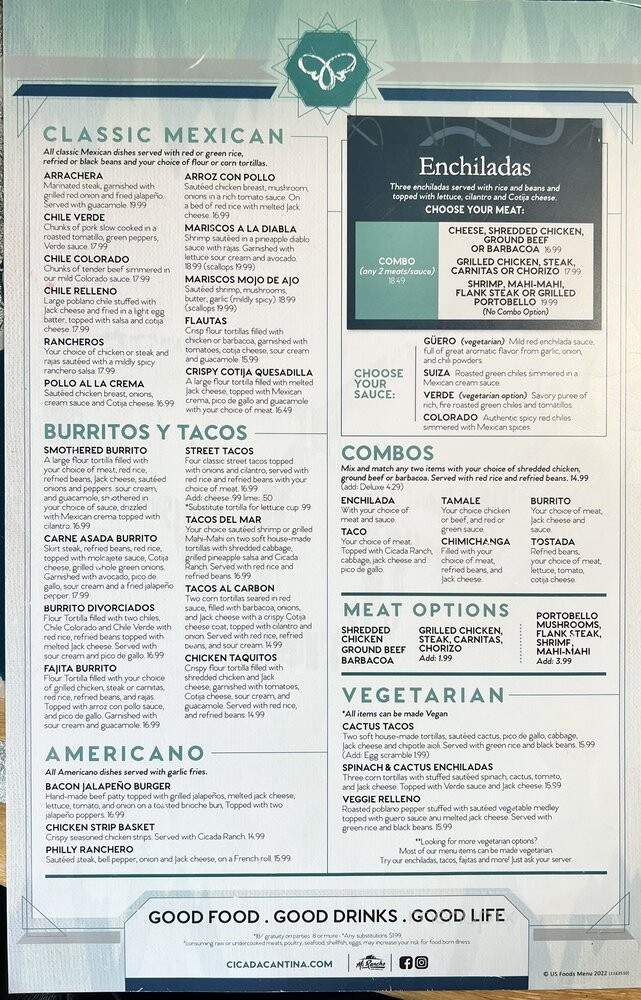 Cicada Cantina - Elk Grove, CA menu_pic
