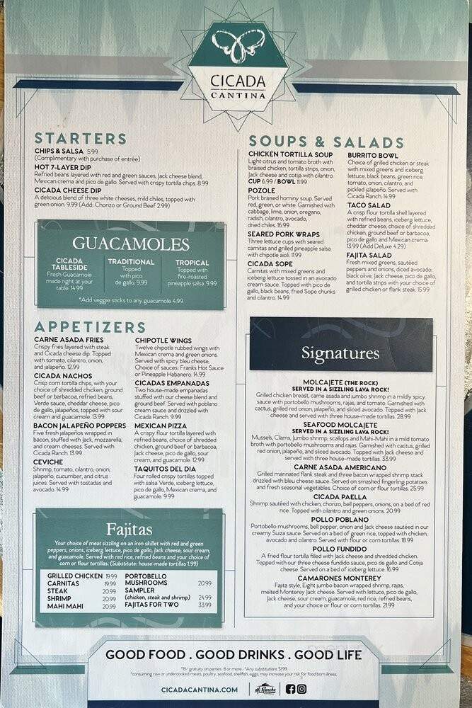 Cicada Cantina - Elk Grove, CA menu_pic