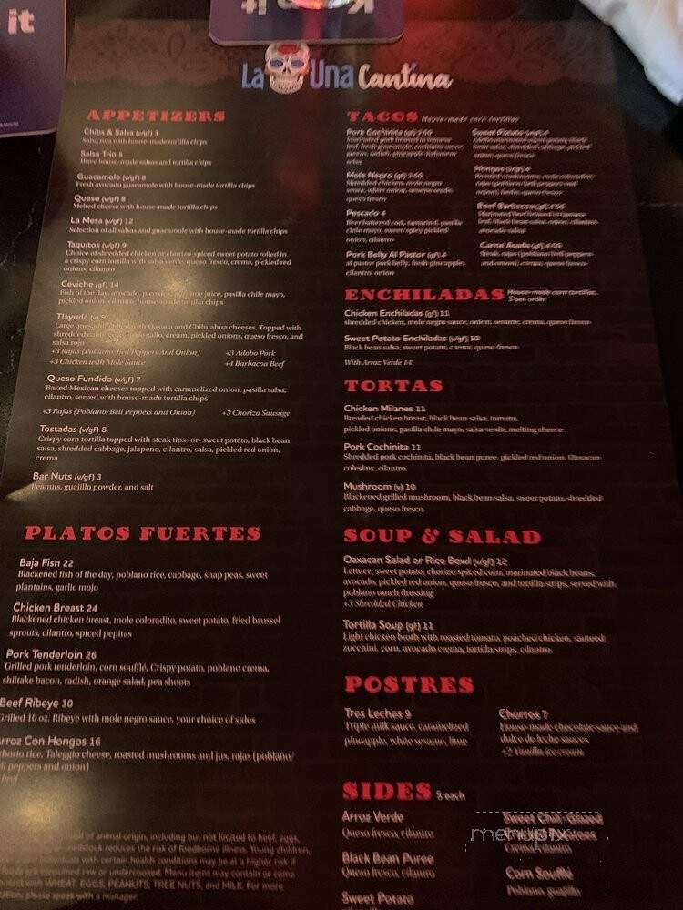La Una Cantina - Bloomington, IN menu_pic