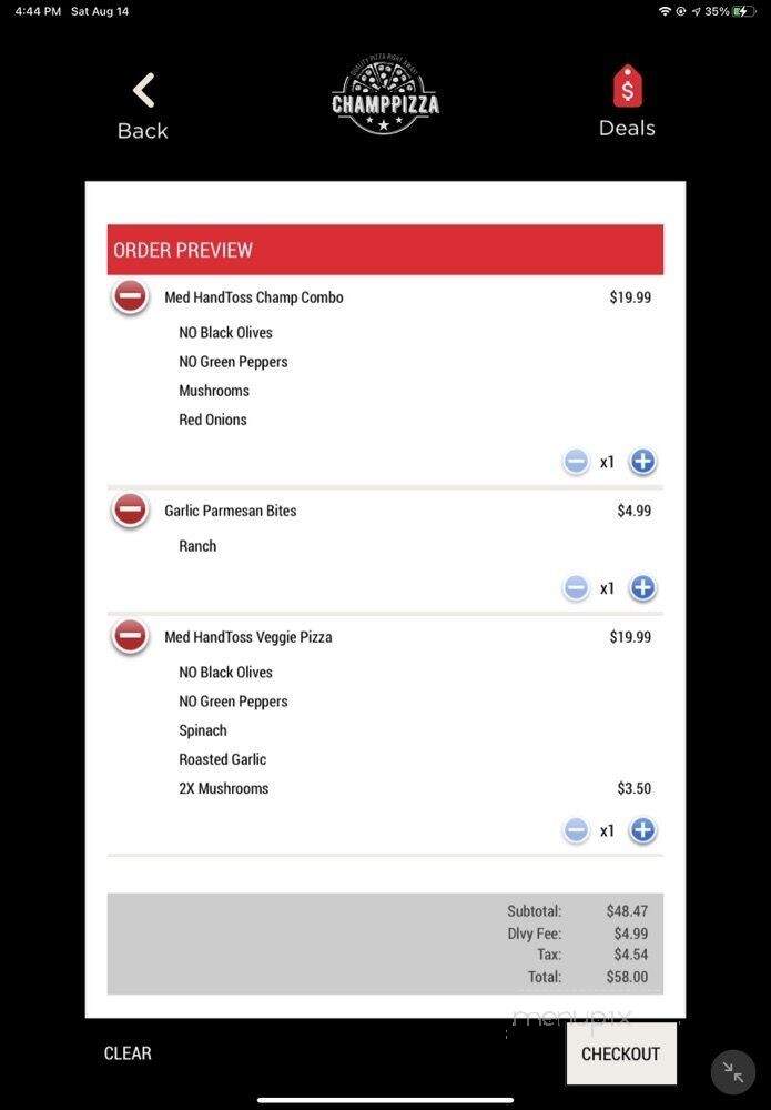 Champ Pizza - Vancouver, WA menu_pic