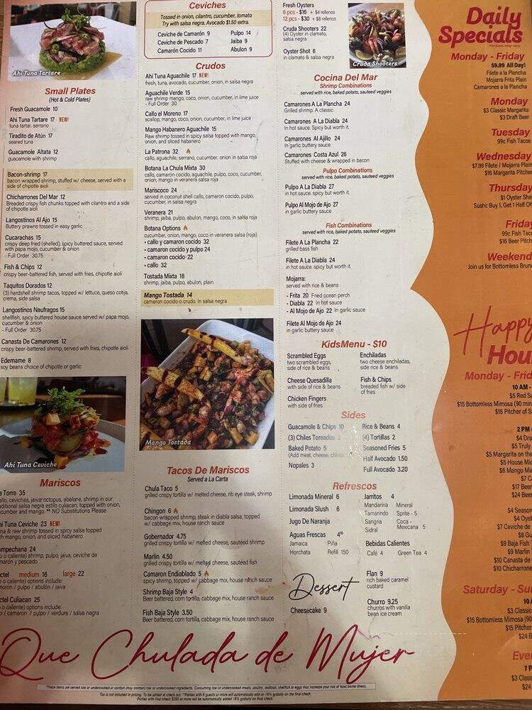 La Chula - Downey, CA menu_pic