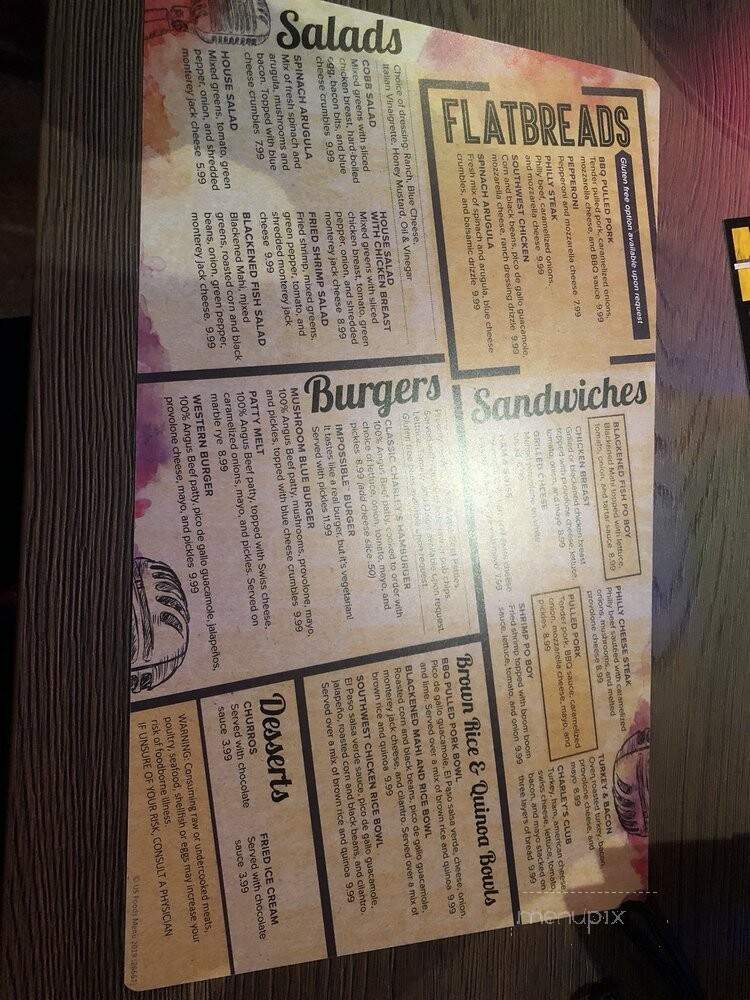 Charley's American Bar & Restaurant - Tampa, FL menu_pic