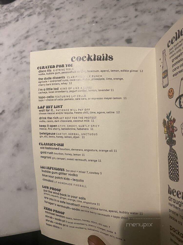Lost & Found OTR - Cincinnati, OH menu_pic