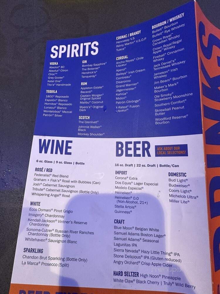 Dave & Buster's - Pittsburgh, PA menu_pic