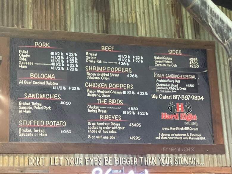 Hard Eight Pit BBQ - Burleson, TX menu_pic