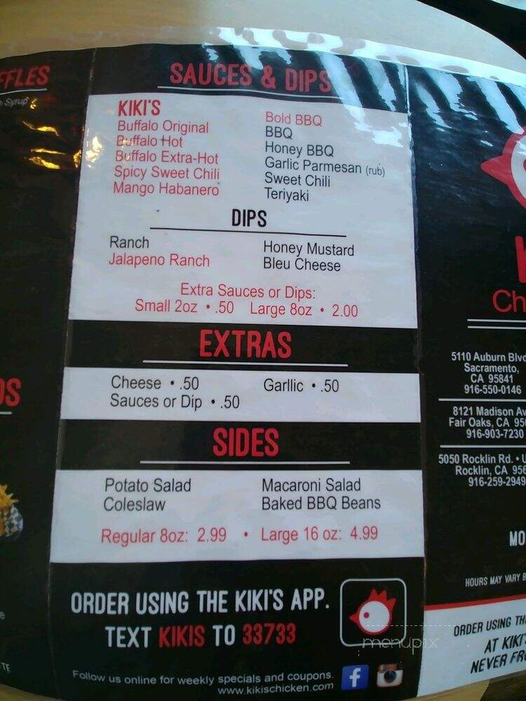 Kiki's Chicken Place - Sacramento, CA menu_pic