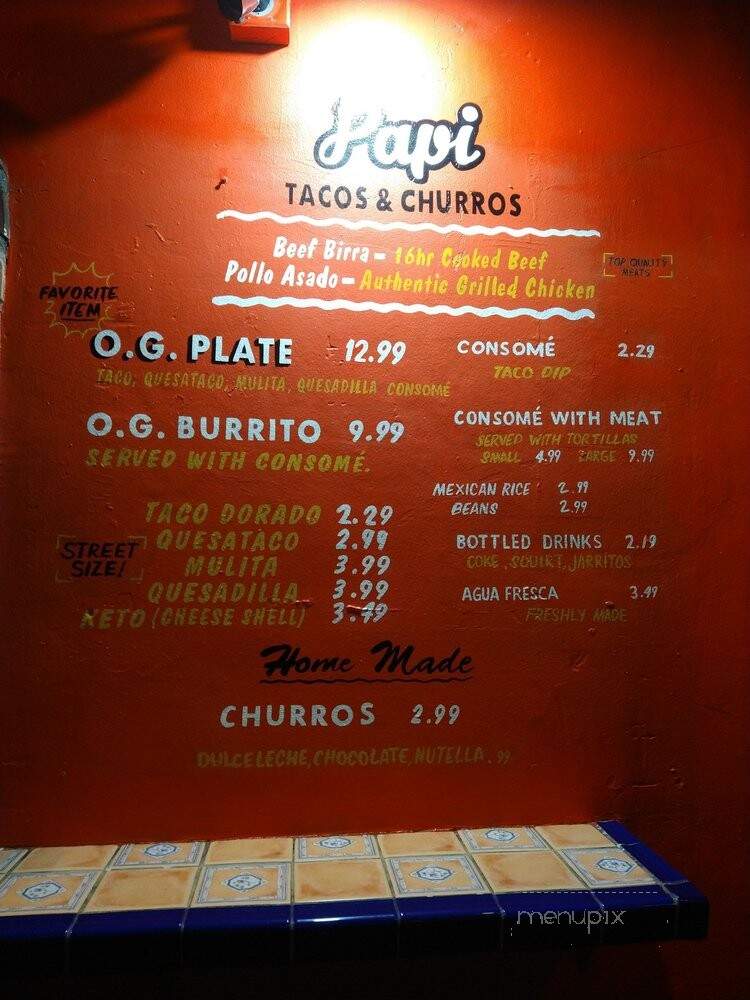 Papi Tacos & Churros - Los Angeles, CA menu_pic