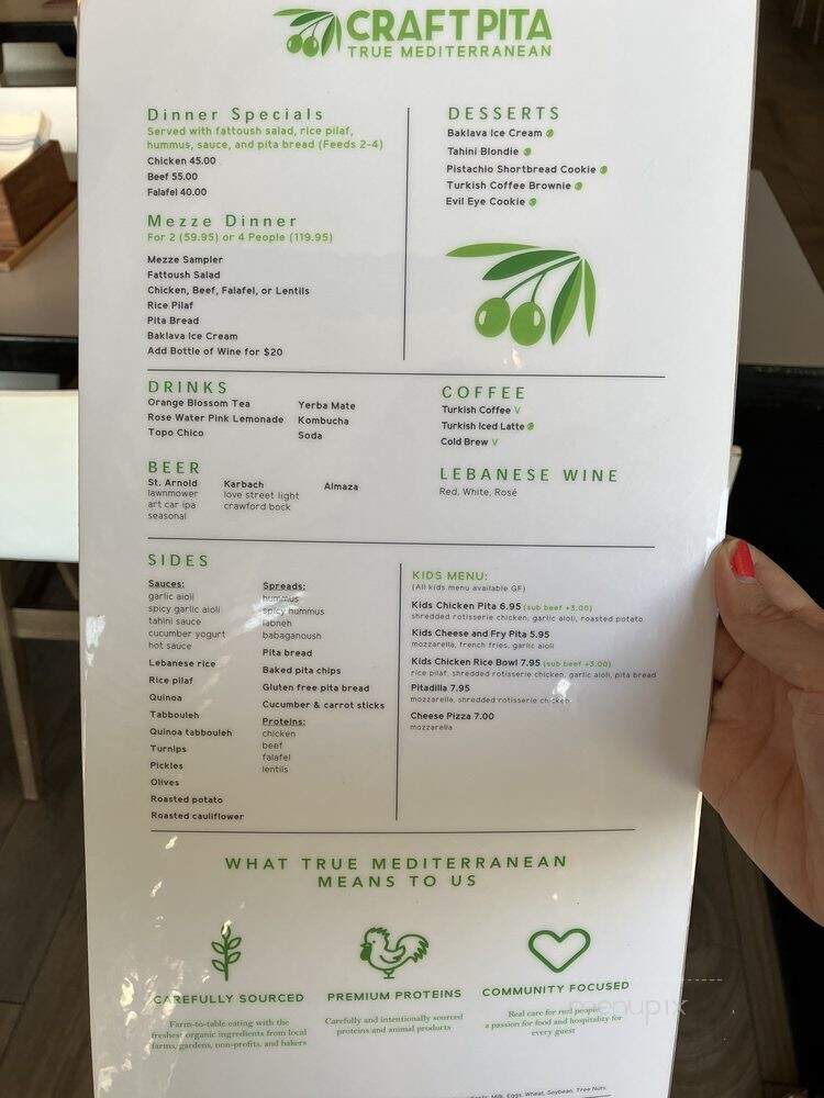 Craft Pita - Houston, TX menu_pic