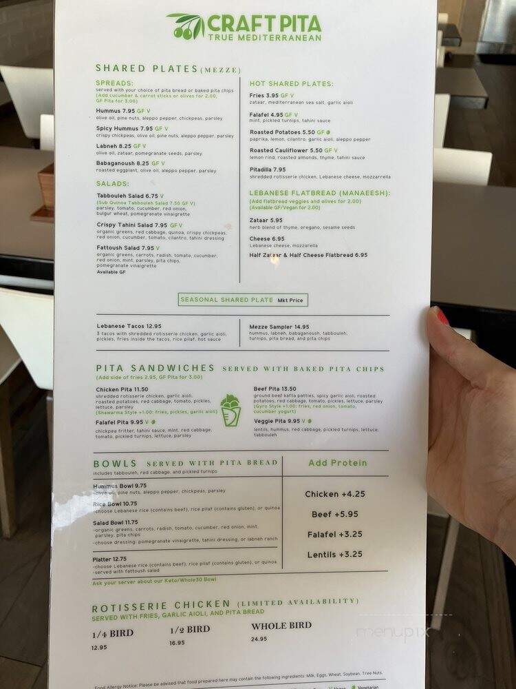Craft Pita - Houston, TX menu_pic