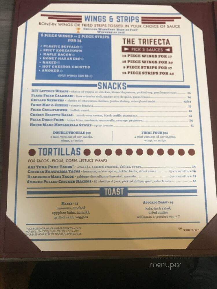 Bounce Sporting Club - Chicago, IL menu_pic