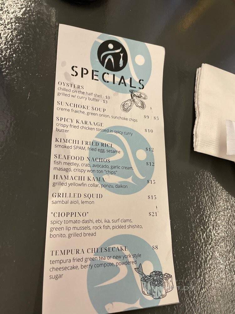 Southpaw Sushi - Sacramento, CA menu_pic
