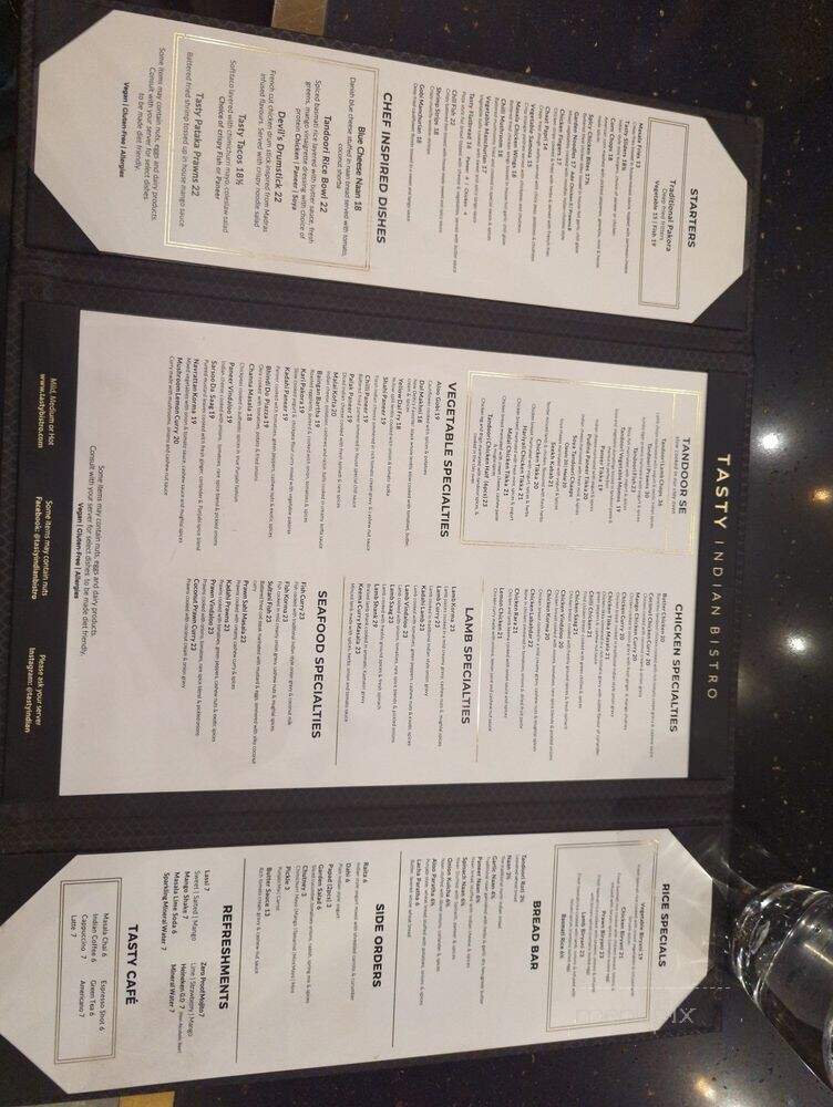 Tasty Indian Bistro - Vancouver, BC menu_pic