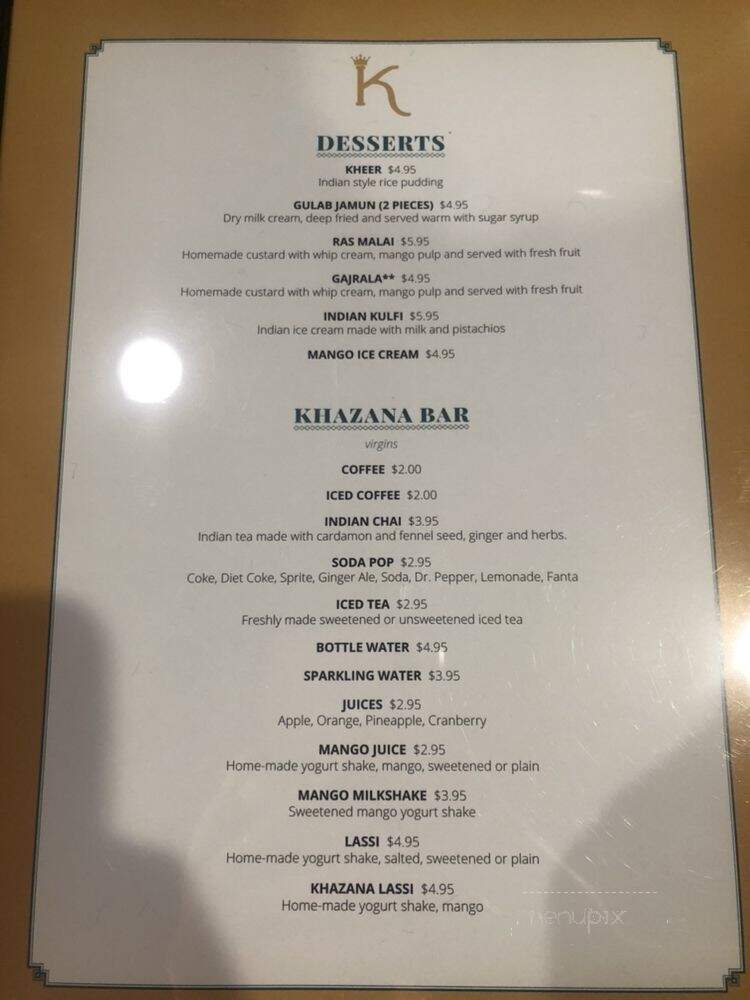 Khazana Indian Bistro - Scottsdale, AZ