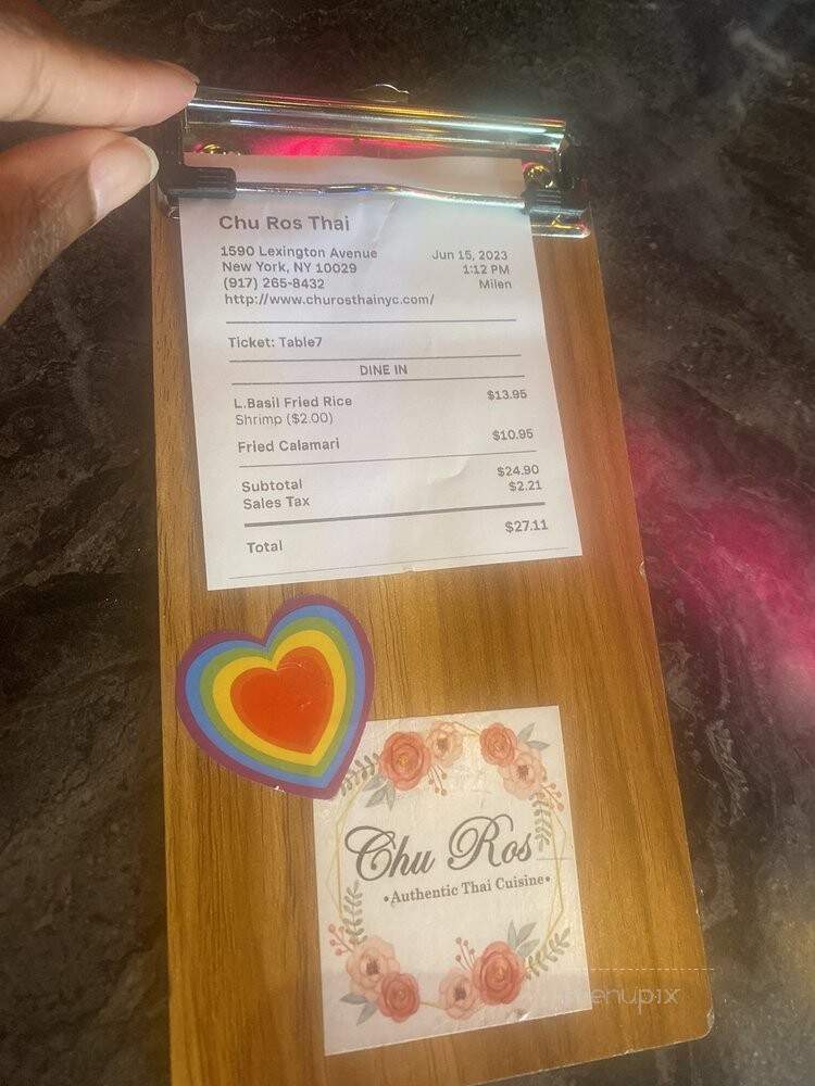 Chu-Ros Thai - New York, NY menu_pic