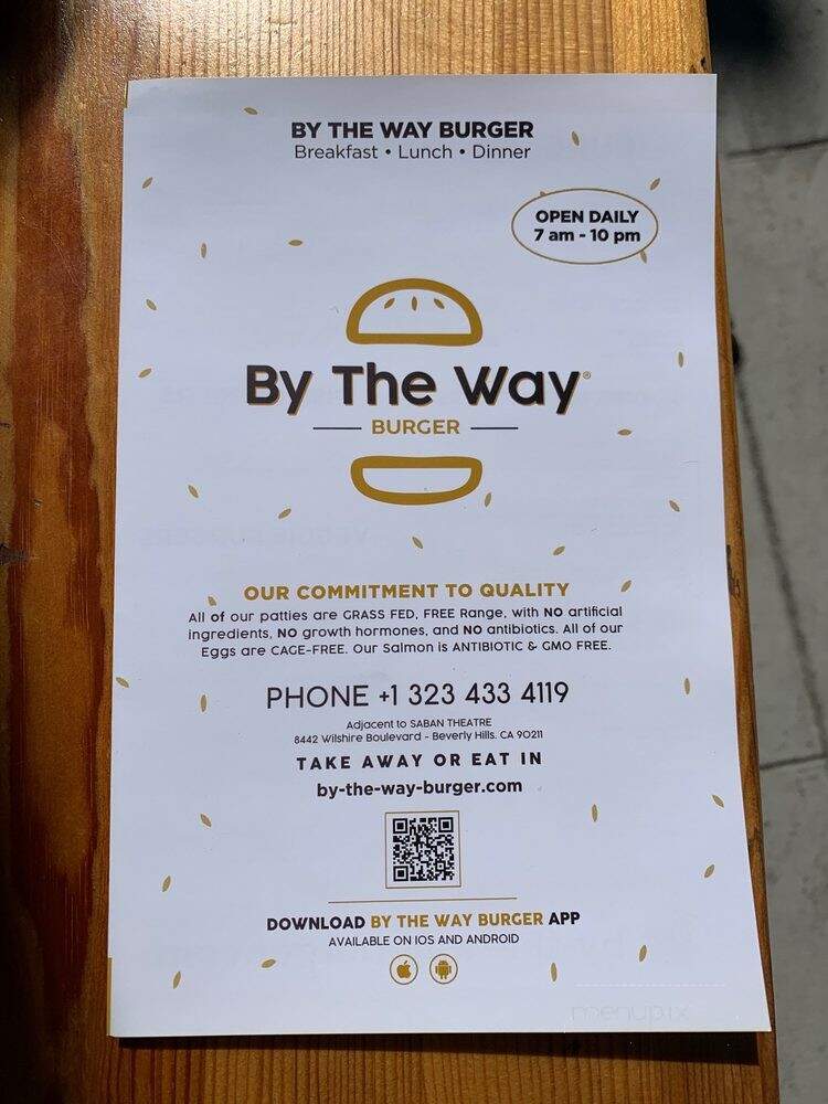 By The Way Burger - Beverly Hills, CA menu_pic
