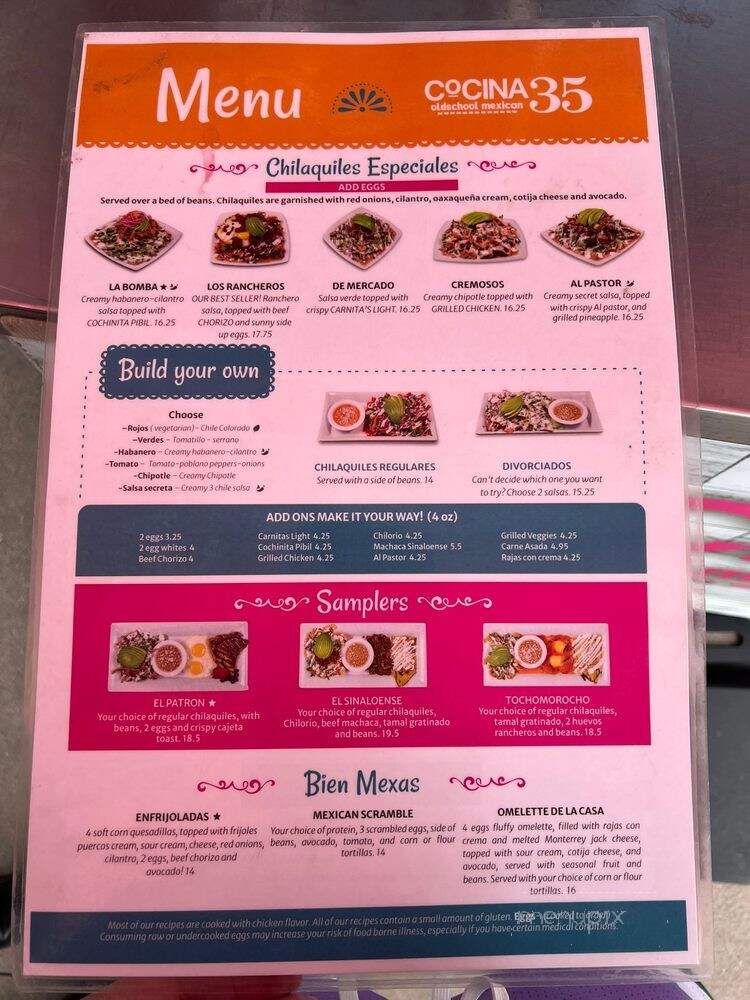 Cocina 35 - San Diego, CA menu_pic