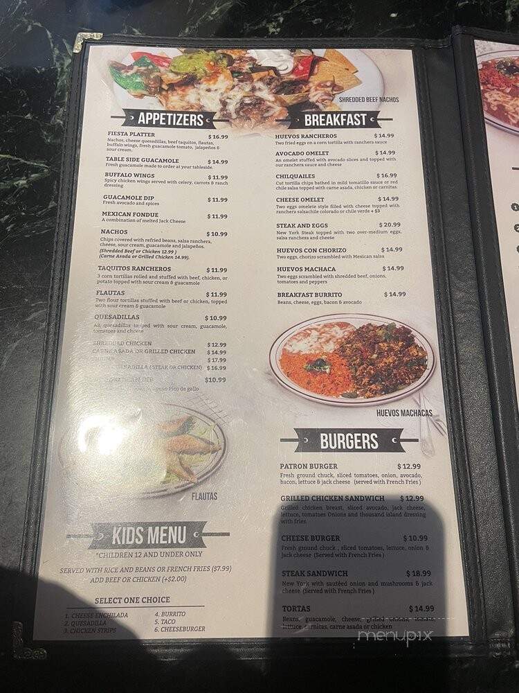 Patron Mexican Bar & Grill - Camarillo, CA menu_pic