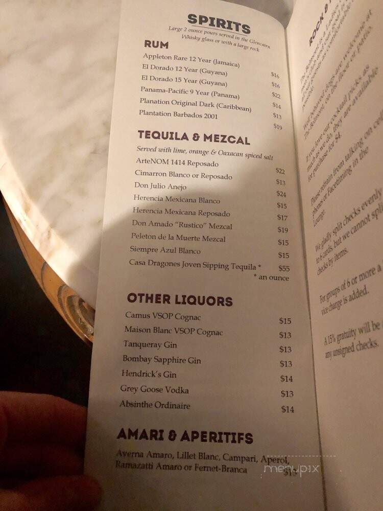 Belmont - Seattle, WA menu_pic