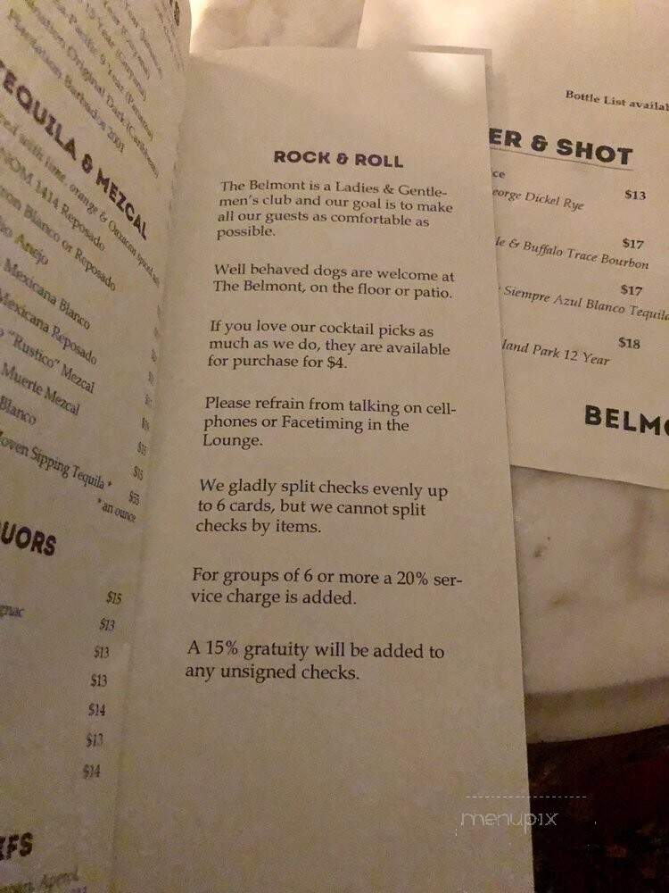 Belmont - Seattle, WA menu_pic